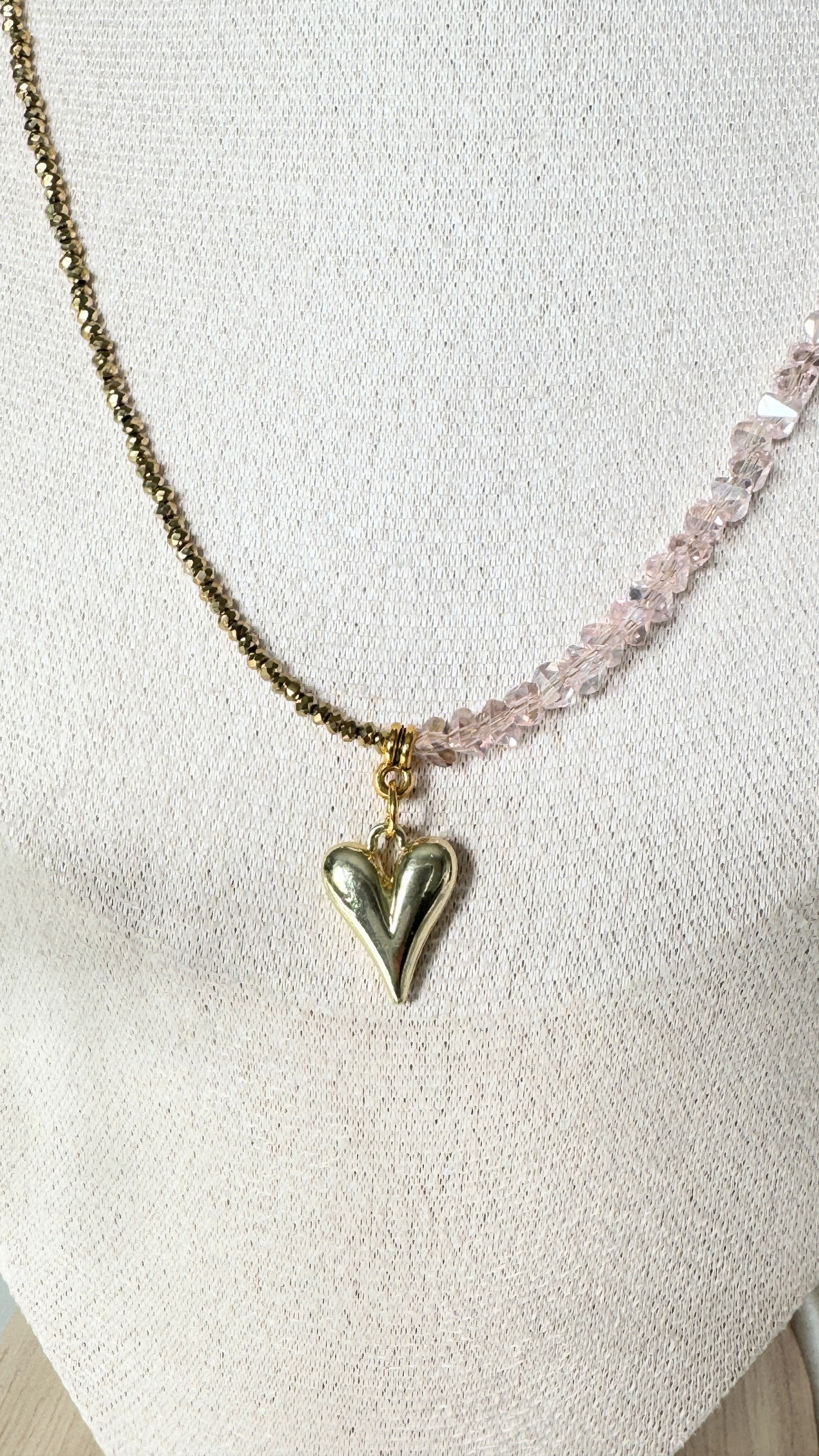 Pink cold heart pendant