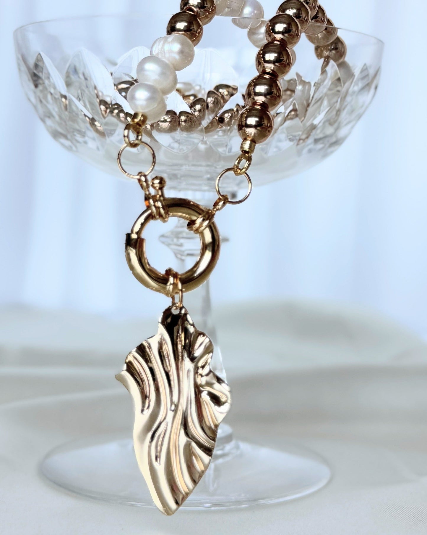 Golden Hematite Pearl Jewelry Set - Malvy Jewelry