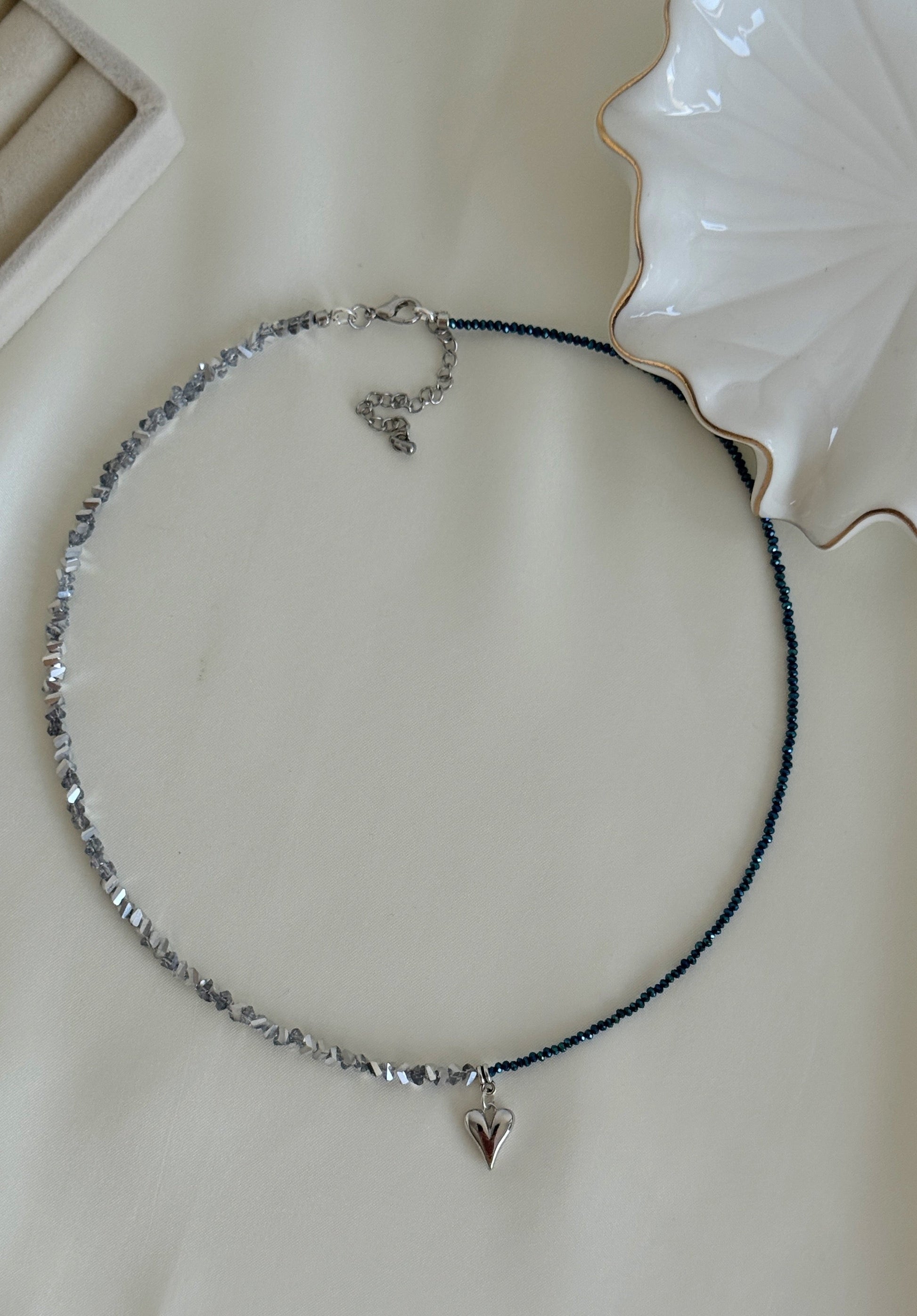 Heart Hematite Crystal Necklace - Malvy Jewelry