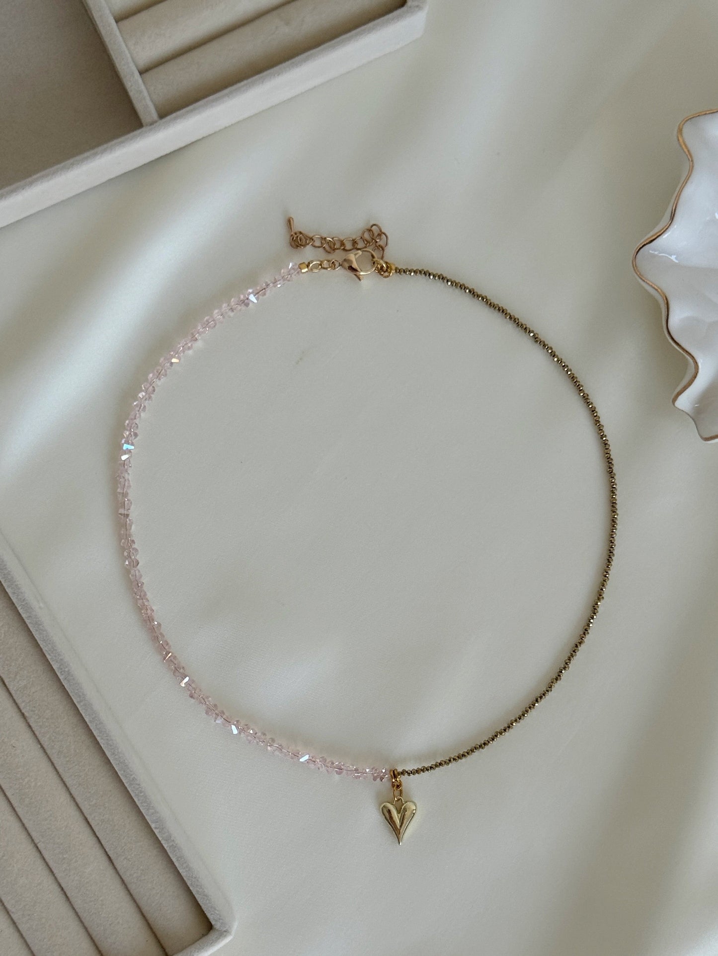 Heart Hematite Crystal Necklace - Malvy Jewelry