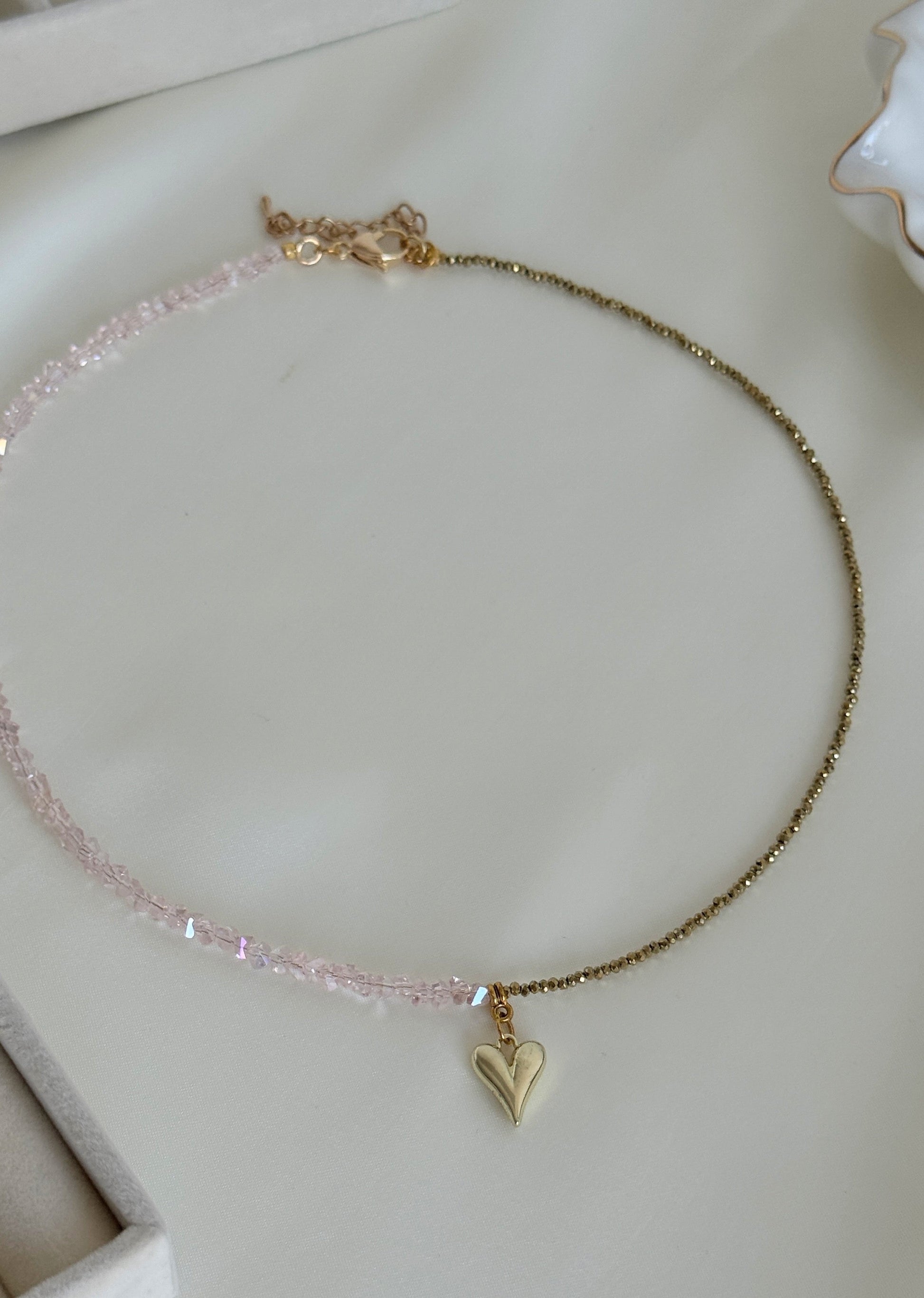 Heart Hematite Crystal Necklace - Malvy Jewelry