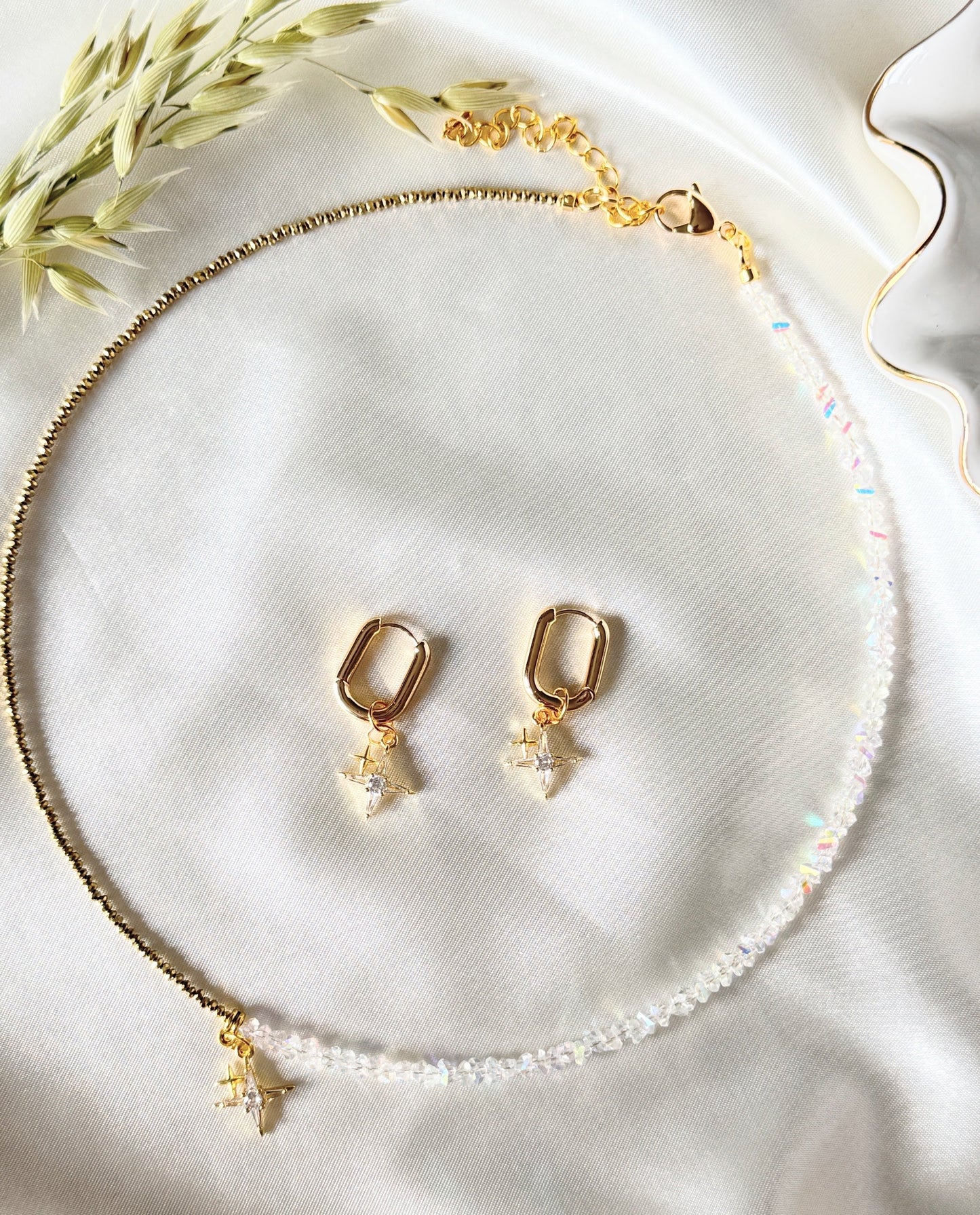 Stars Hematite Crystal Jewelry Set - Malvy Jewelry