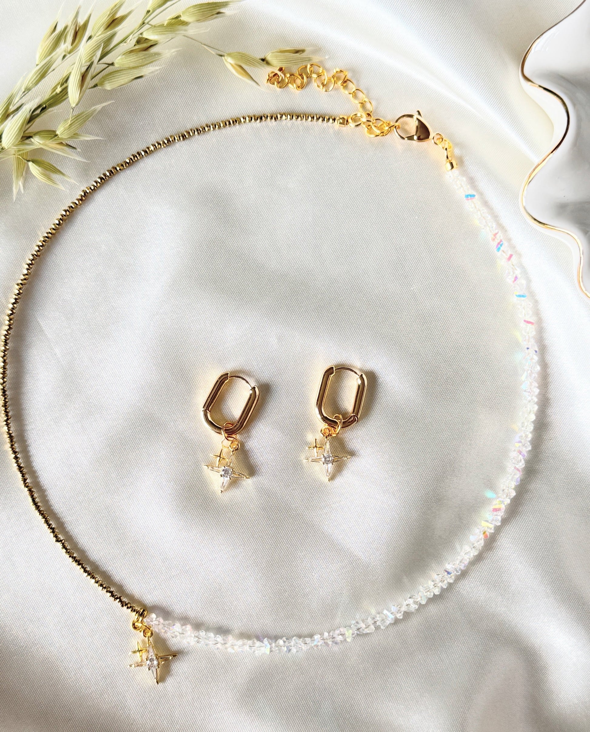 Stars Hematite Crystal Jewelry Set - Malvy Jewelry