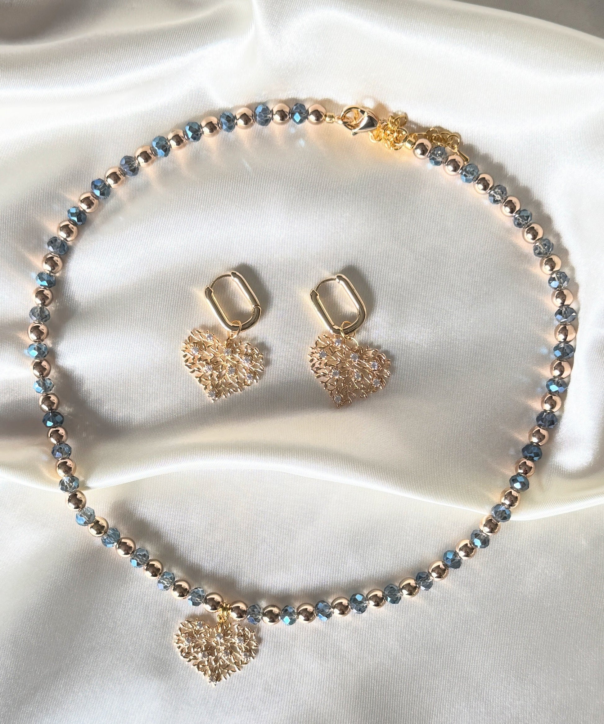 Tree Blue Crystal Hematite Jewelry Set - Malvy Jewelry